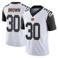 C.Bengals #30 Chase Brown Player White Color Rush Vapor Untouchable Limted Home Game STECN Stitched Jerseys