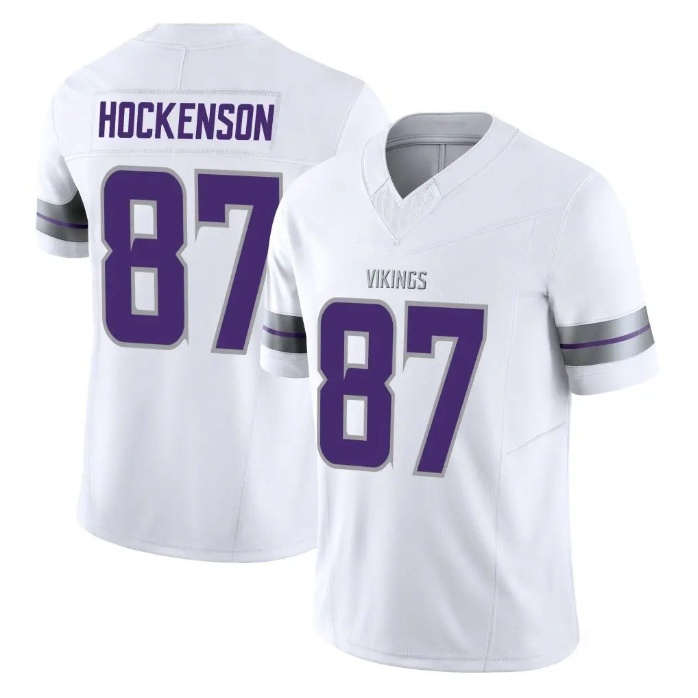 M.Vikings #87 T.J. Hockenson Player White Limited Alternate Vapor F.U.S.E. Home Game STECN Stitched Jerseys
