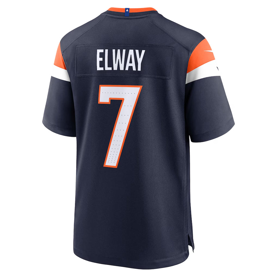 D.Broncos #7 John Elway Player Navy Home Game STECN Stitched Jerseys