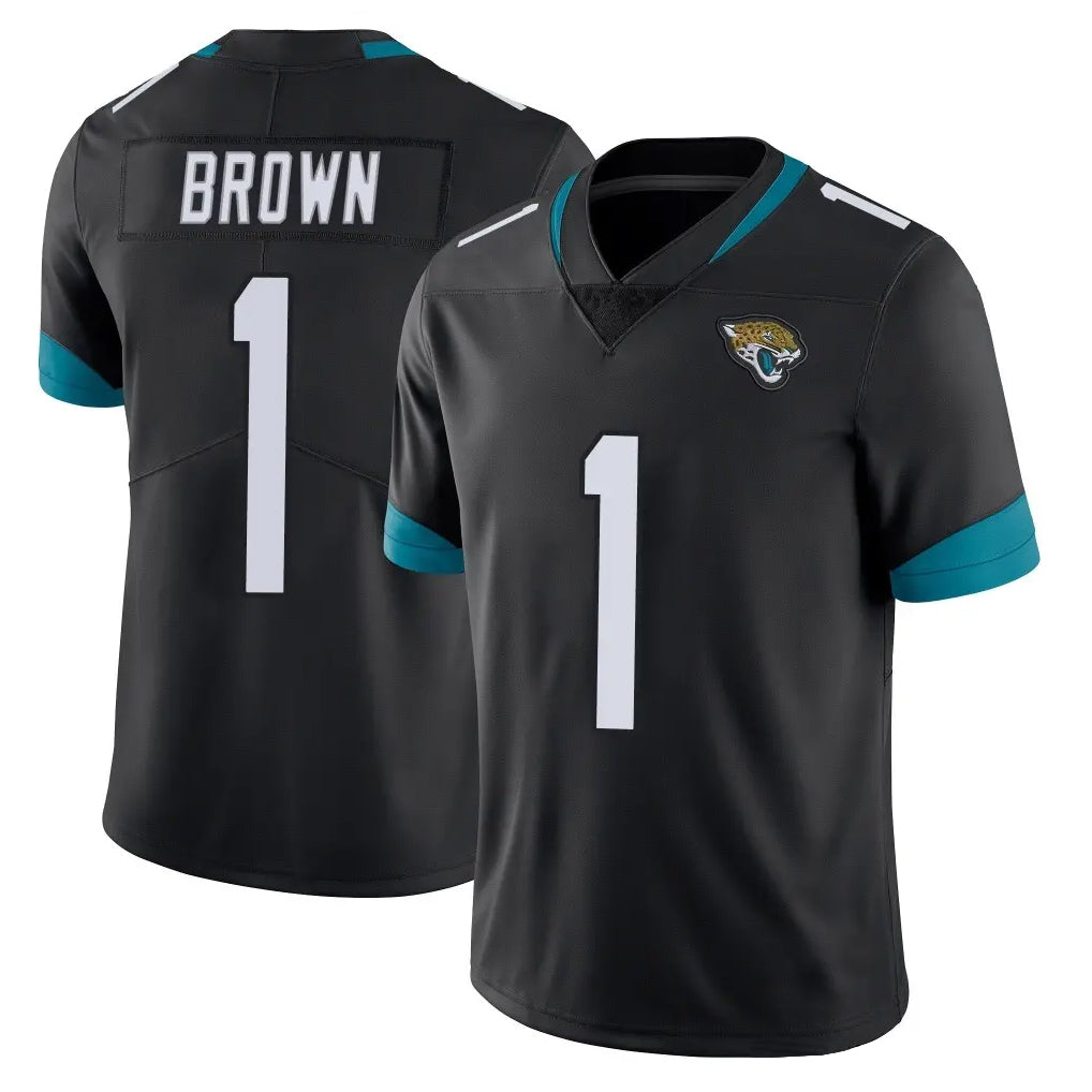 J.Jaguars #1 Montaric Brown Player Black Vapor Untouchable Limited Home Game STECN Stitched Jerseys