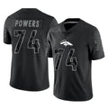 D.Broncos #74 Ben Powers Player Black Reflective Limited STECN Stitched Jerseys