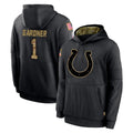 IN.Colts #1 Sauce Gardner Player Black Salute to Service Hoodies Limited Game STECN Stitched Jerseys