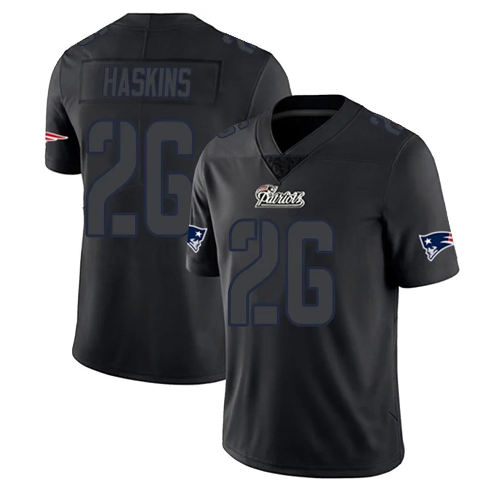 NE.Patriots #26 Hassan Haskins Player Black Impact LImited Home Game STECN Stitched Jerseys