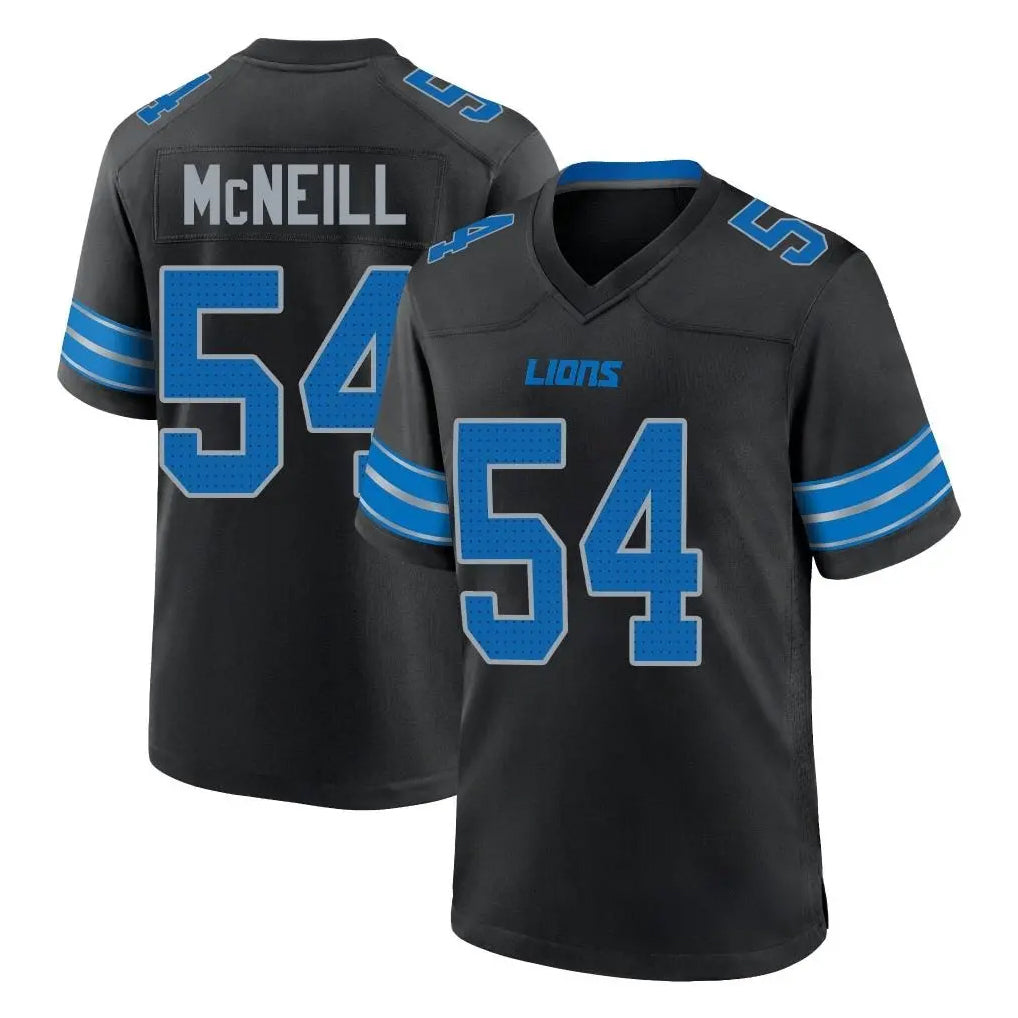 D.Lions #54 Alim McNeill Player Black Alternate Home Game STECN Stitched Jerseys