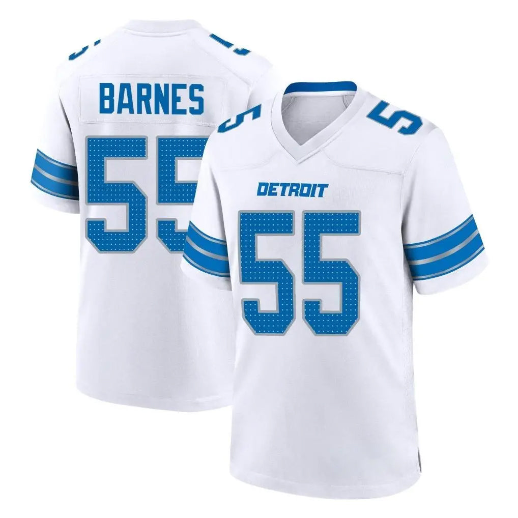 D.Lions #55 Derrick Barnes Player White Alternate Home Game STECN Stitched Jerseys