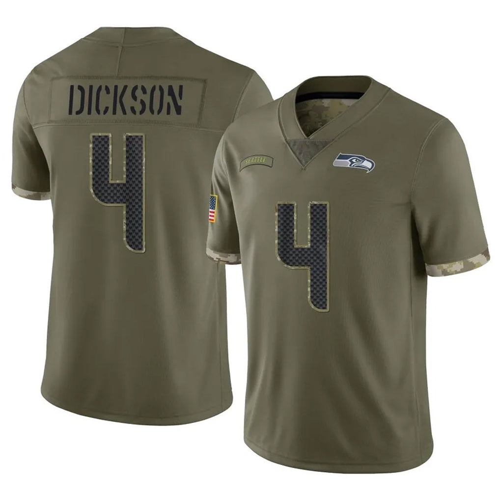 S.Seahawks #4 Michael Dickson Player Olive Limited Salute To Service Home Game STECN Stitched Jerseys