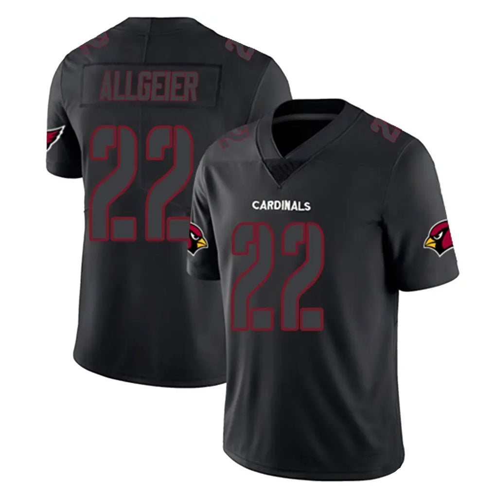A.Cardinals #22 Tyler Allgeier Player Black Impact Limited Home Game STECN Stitched Jerseys