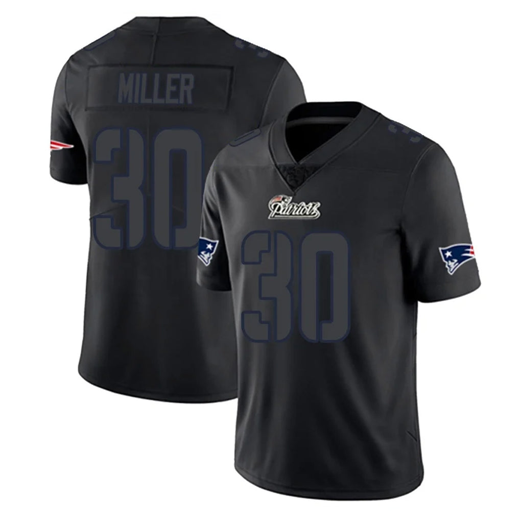 NE.Patriots #30 Jam Miller Player Black Impact LImited Home Game STECN Stitched Jerseys