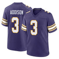 M.Vikings #3 Jordan Addison Player Purple Classic Home Game STECN Stitched Jerseys