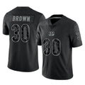 C.Bengals #30 Chase Brown Player Black Reflective Limited Game STECN Stitched Jerseys