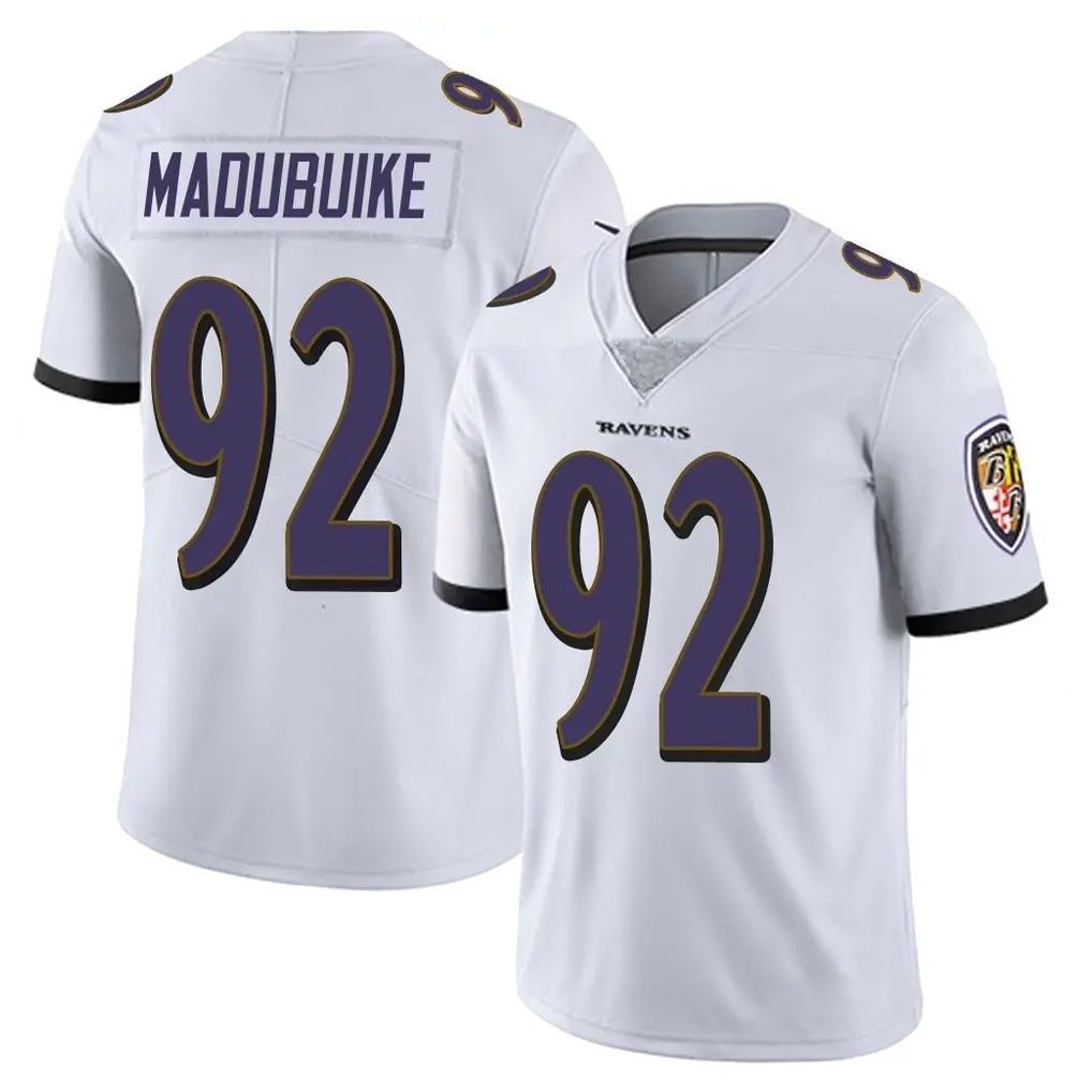 B.Ravens #92 Nnamdi Madubuike Player White Vapor F.U.S.E. Limited STECN Stitched Jerseys