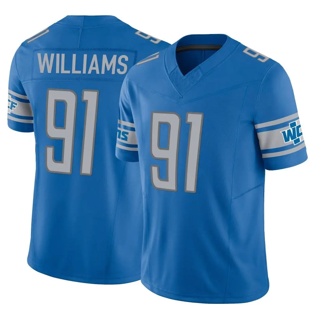 D.Lions #91 Tyleik Williams Player Blue Vapor F.U.S.E. Limited Home Game STECN Stitched Jerseys