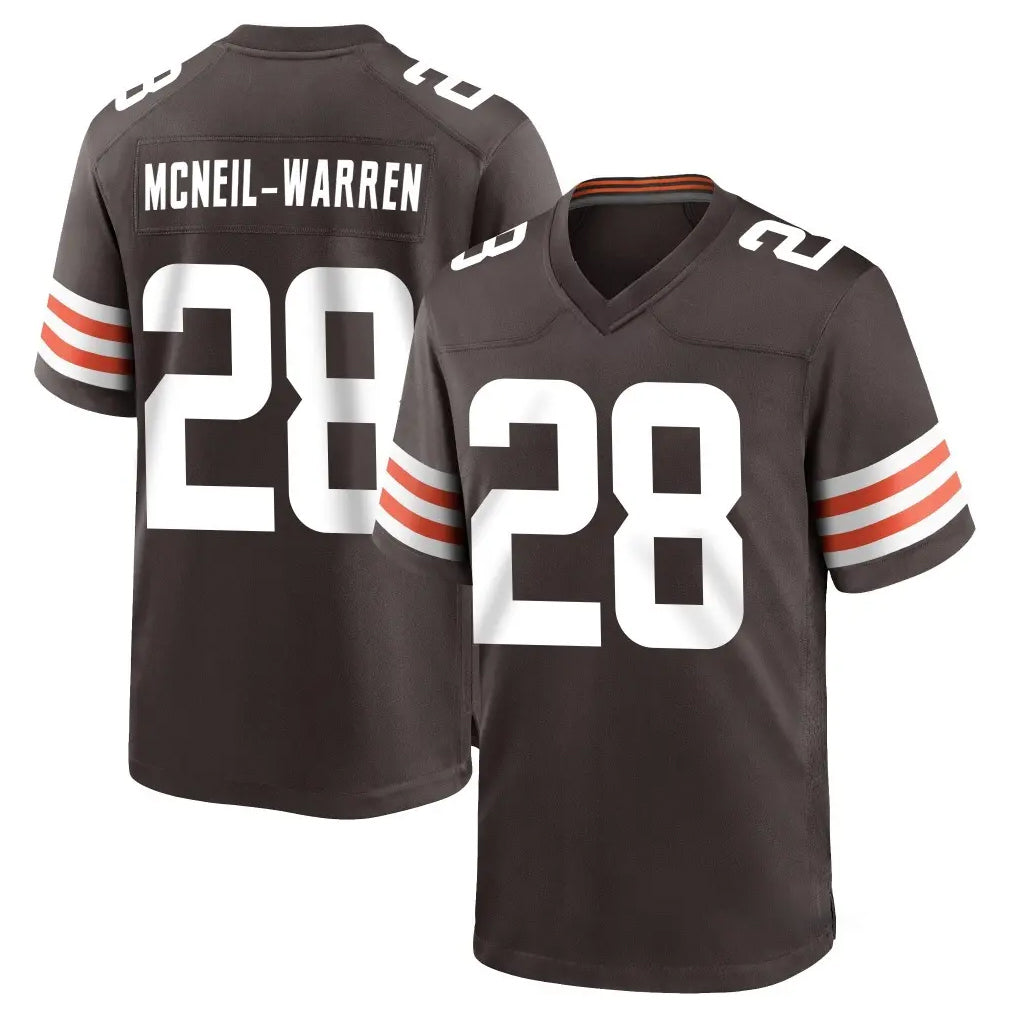 C.Browns #28 Emmanuel McNeil-Warren Player Brown Home Game STECN Stitched Jerseys