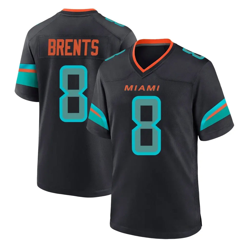 M.Dolphins #8 JuJu Brents Player Black Pitch Rivalries Collection Home Game STECN Stitched Jerseys