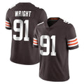 C.Browns #91 Alex Wright Player Brown Color Vapor Untouchable Limited Home Game STECN Stitched Jerseys
