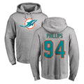 M.Dolphins #94 Jordan Phillips Player Gray LOGO Pullover Hoodies Limited STECN Stitched Jerseys