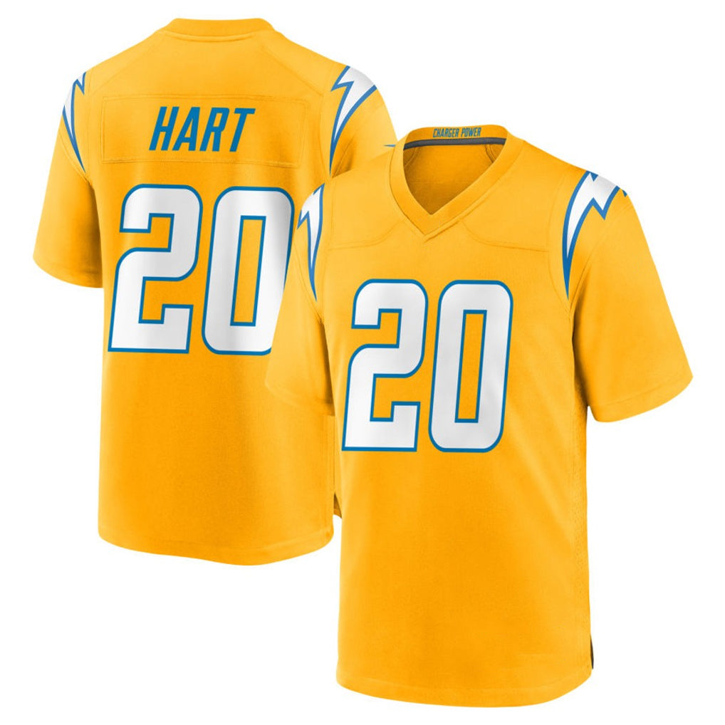 LA.Chargers #20 Cam Hart Player Gold Home Game STECN Stitched Jerseys