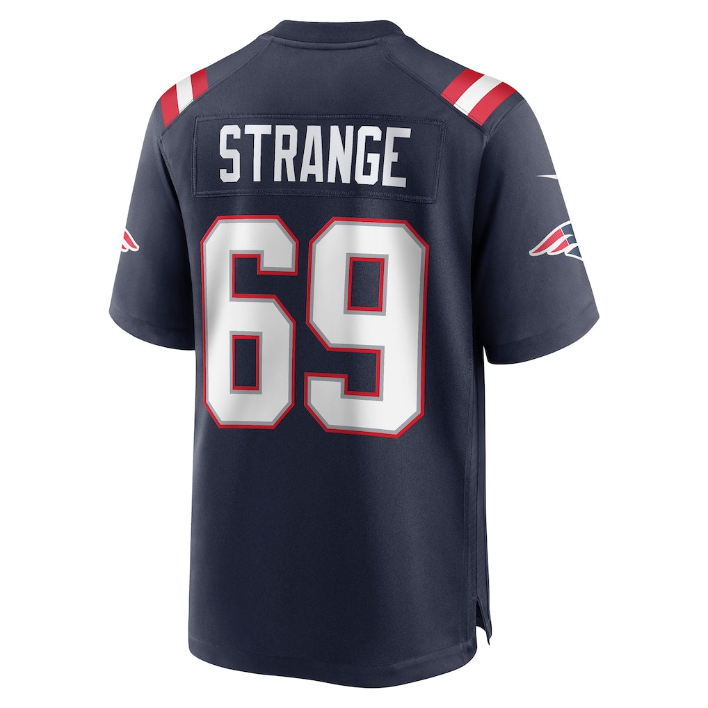 STECN NE.Patriots #69 Cole Strange Navy Game Player Jersey