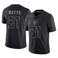 A.Falcons #31 Xavier Watts Player Black RFLCTV Limited Game STECN Stitched Jerseys