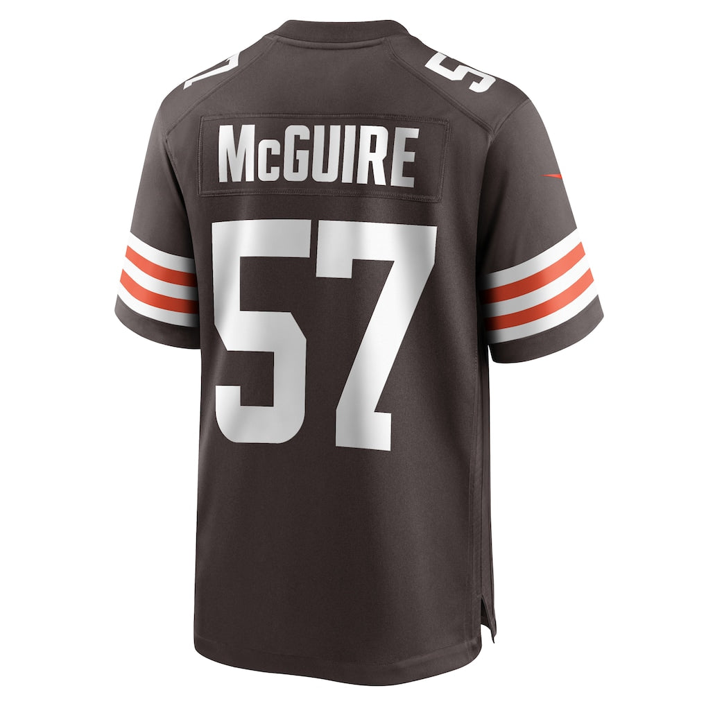 STECN C.Browns #57 Isaiah McGuire Brown Team Game Jersey