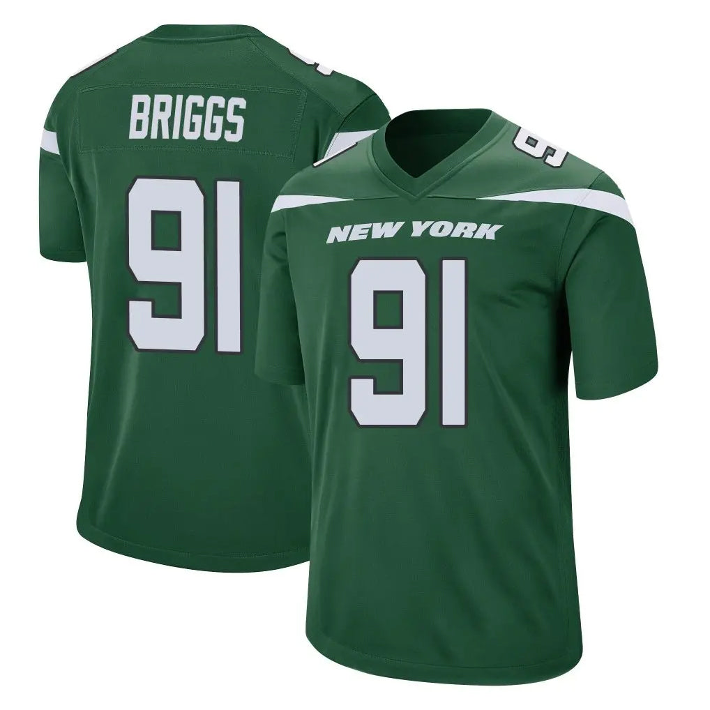 NY.Jets #91 Jowon Briggs Player Green Home Game STECN Stitched Jerseys