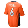 STECN D.Broncos #6 P.J. Locke Orange Game Player Jersey