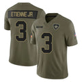 NO.Saints #3 Travis Etienne Jr. Player Olive 2025 Salute To Service Limited STECN Stitched Jerseys