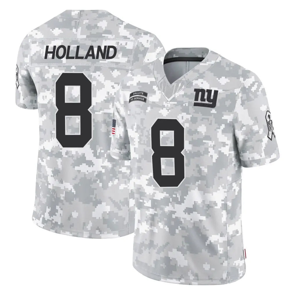 NY.Giants #8 Jevon Holland Player Arctic Camo Salute To Service Limited Game STECN Stitched Jerseys