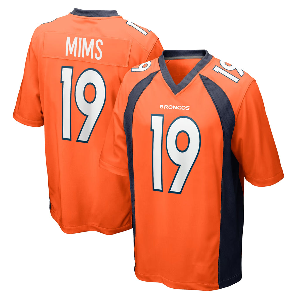 D.Broncos #19 Marvin Mims Jr. Player Orange Color Home Game STECN Stitched Jerseys