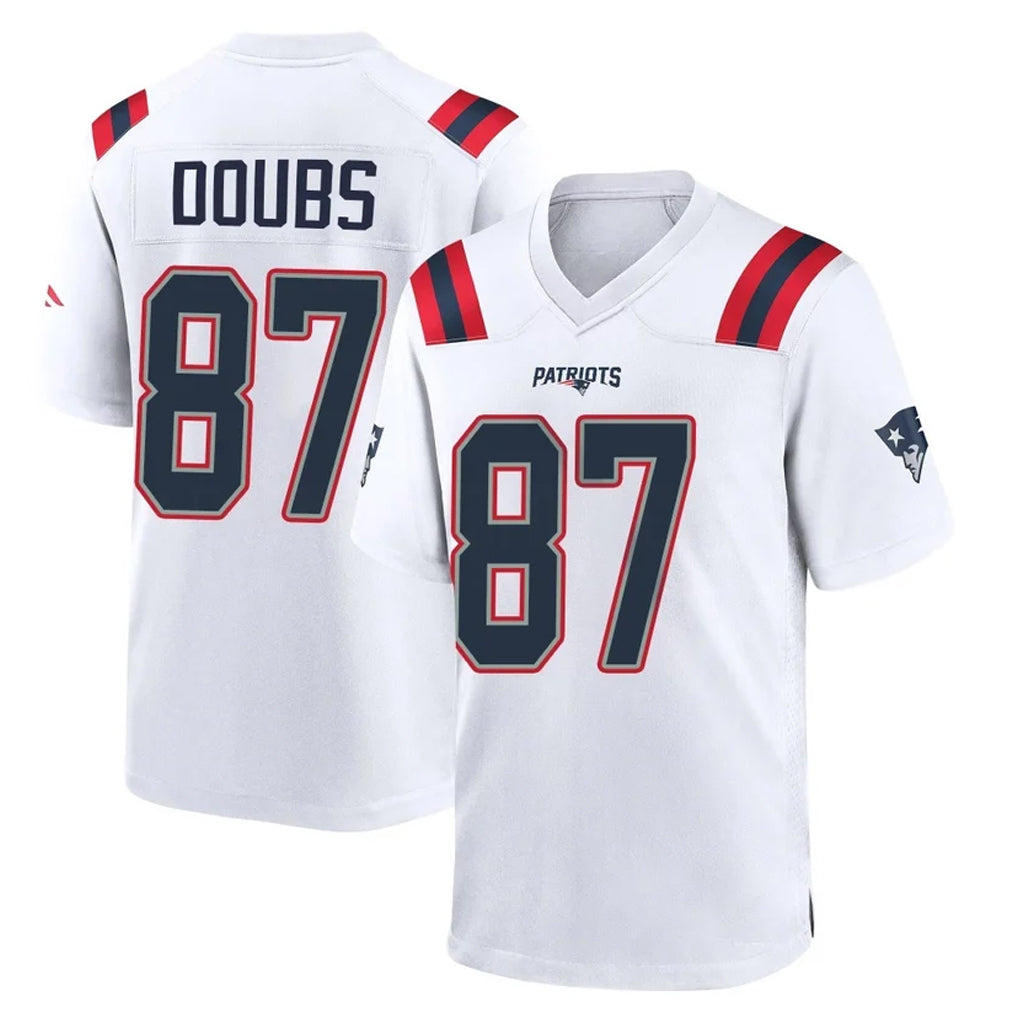 NE.Patriots #87 Romeo Doubs Player White Home Game STECN Stitched Jerseys