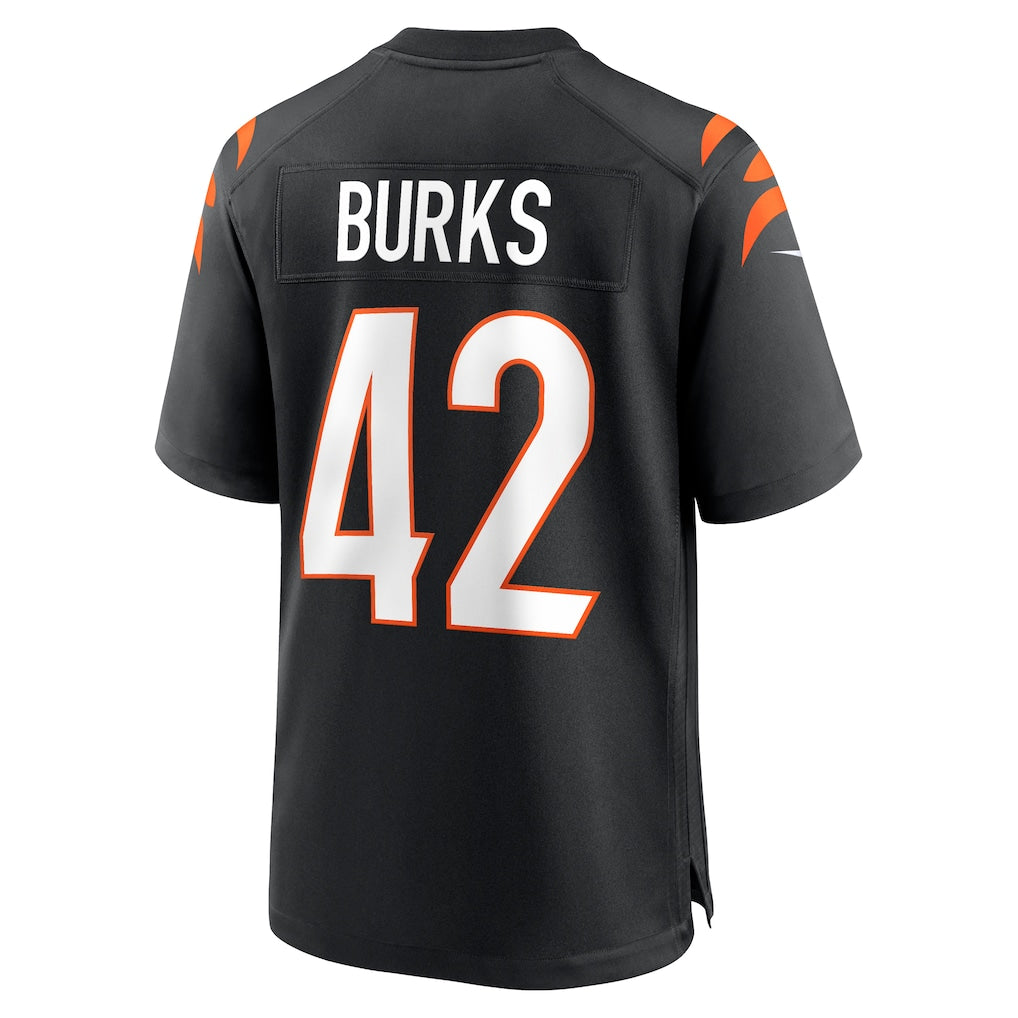 STECN C.Bengals #42 Oren Burks Black Team Game Jersey
