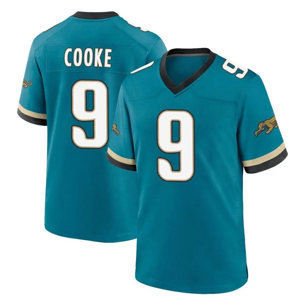J.Jaguars #9 Logan Cooke Player Teal Prowler Throwback Limited Home Game STECN Stitched Jerseys