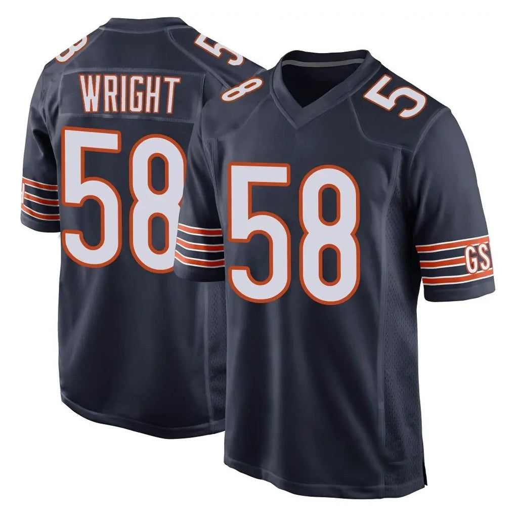 C.Bears #58 Darnell Wright Player Navy Home Game STECN Stitched Jerseys