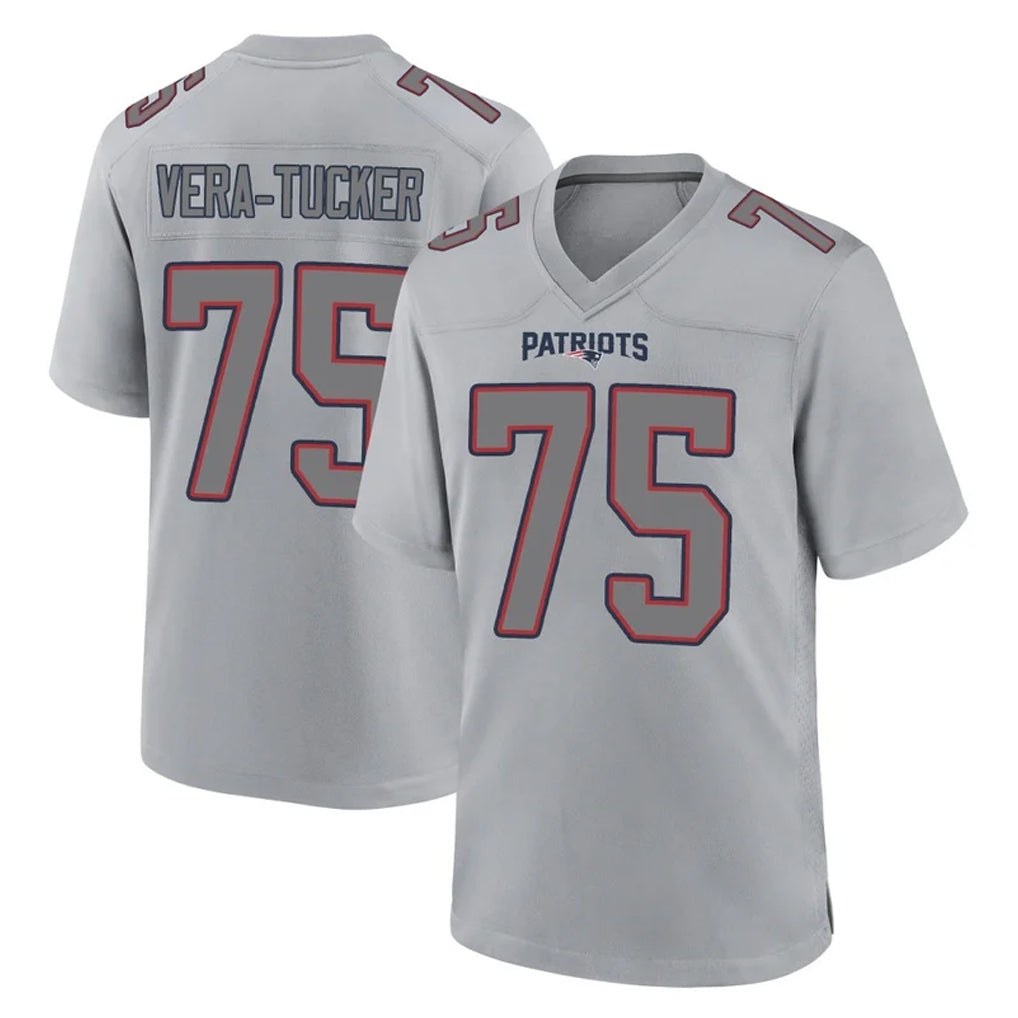 NE.Patriots #75 Alijah Vera-Tucker Player Gray Fashion Limited Home Game STECN Stitched Jerseys