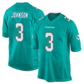 M.Dolphins #3 Chris Johnson Player Aqua Team Color Home Game STECN Stitched Jerseys
