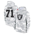 LV.Raiders #71 DJ Glaze Player Arctic Camo Salute to Service Hoodies Limited Game STECN Stitched Jerseys