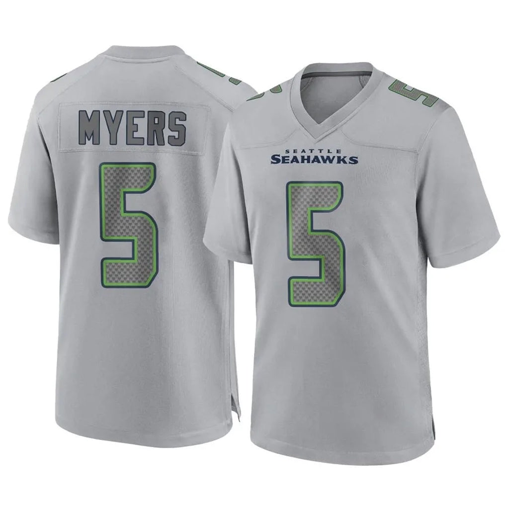 S.Seahawks #5 Jason Myers Player Gray Atmosphere Fashion Home Game STECN Stitched Jerseys
