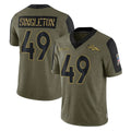 D.Broncos #49 Alex Singleton Player Olive Salute To Service Limited Game STECN Stitched Jerseys