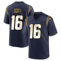 LA.Chargers #16 J.K. Scott Player Navy Home Game STECN Stitched Jerseys