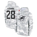 M.Dolphins #28 De'Von Achane Player Arctic Camo Salute to Service Hoodies Limited Game STECN Stitched Jerseys