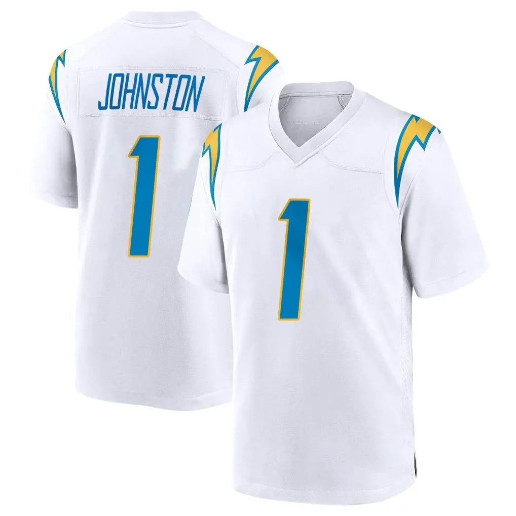 LA.Chargers #1 Quentin Johnston Player White Home Game STECN Stitched Jerseys