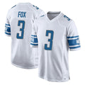 D.Lions #3 Jack Fox Player White Home Game STECN Stitched Jerseys
