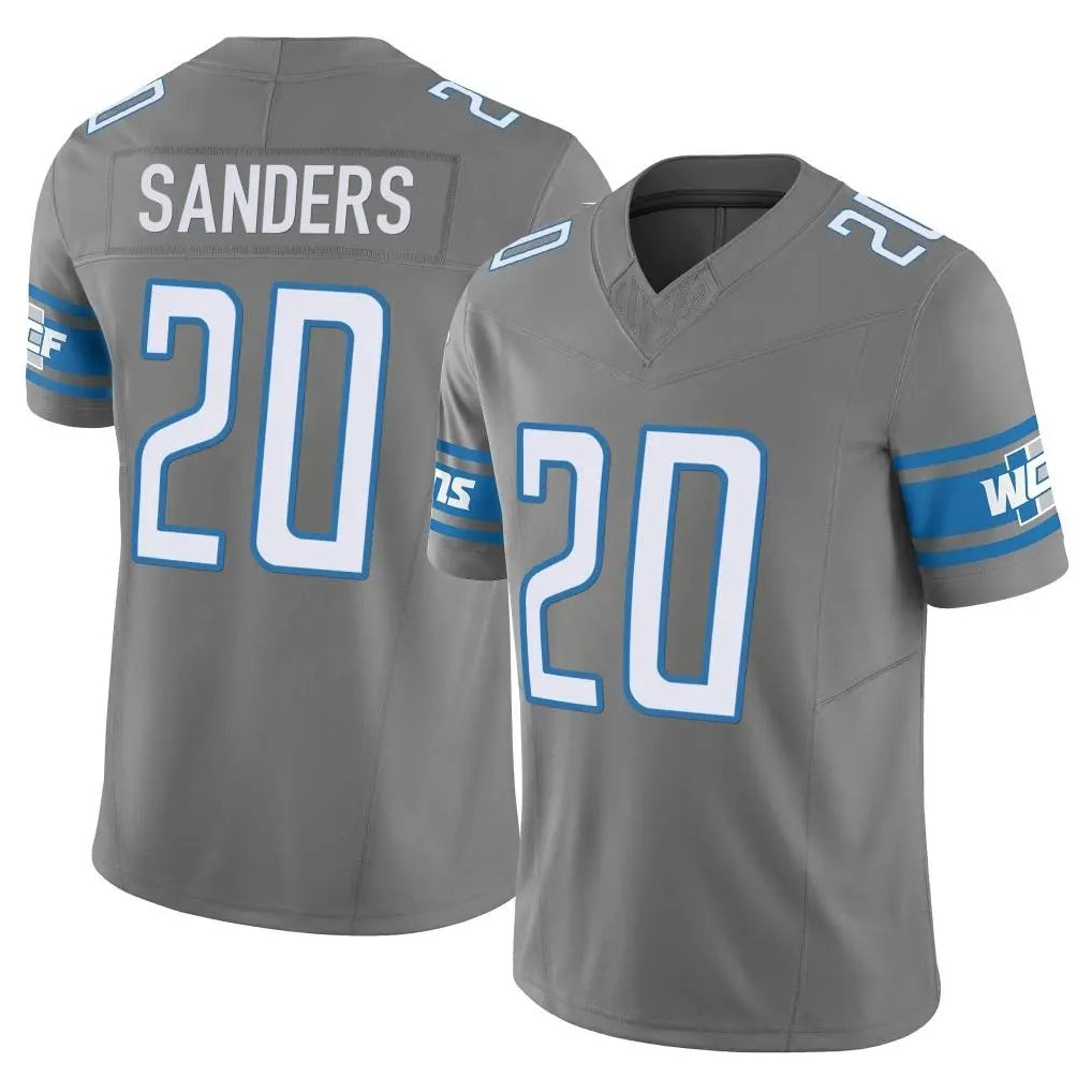 D.Lions #20 Barry Sanders Player Gray Vapor F.U.S.E. Limited Home Game STECN Stitched Jerseys