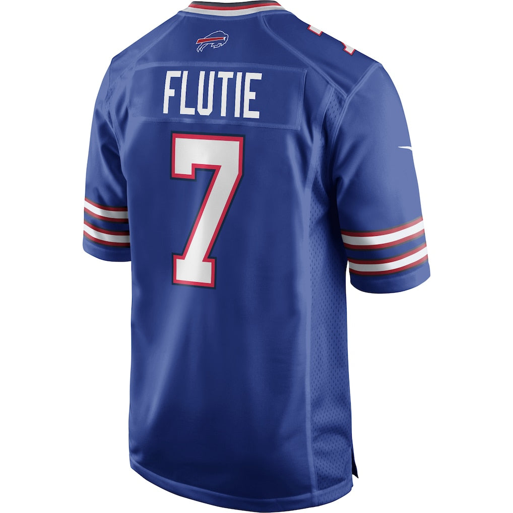 STECN B.Bills #7 Doug Flutie Royal Game Retired Player Jersey