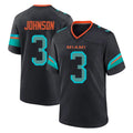 M.Dolphins #3 Chris Johnson Player Black Pitch Rivalries Collection Home Game STECN Stitched Jerseys