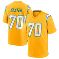 LA.Chargers #70 Rashawn Slater Player Gold Home Game STECN Stitched Jerseys