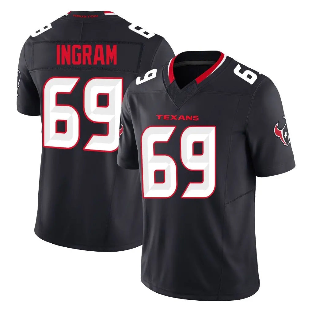H.Texans #69 Ed Ingram Player Navy Limited Alternate Vapor F.U.S.E. Home Game STECN Stitched Jerseys