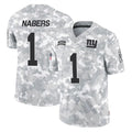 NY.Giants #1 Malik Nabers Player Arctic Camo Salute To Service Limited Game STECN Stitched Jerseys