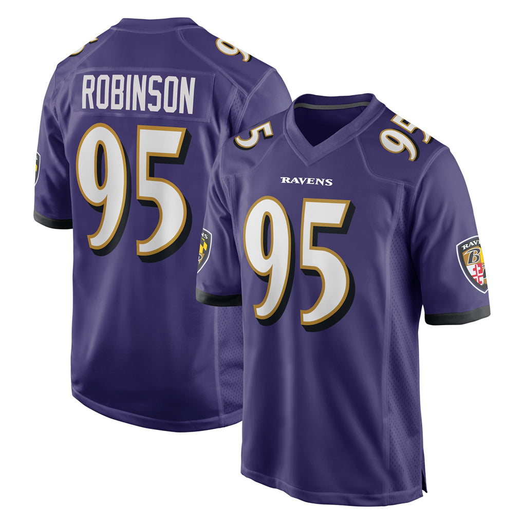 B.Ravens #95 Tavius Robinson Player Purple Home Game STECN Stitched Jerseys