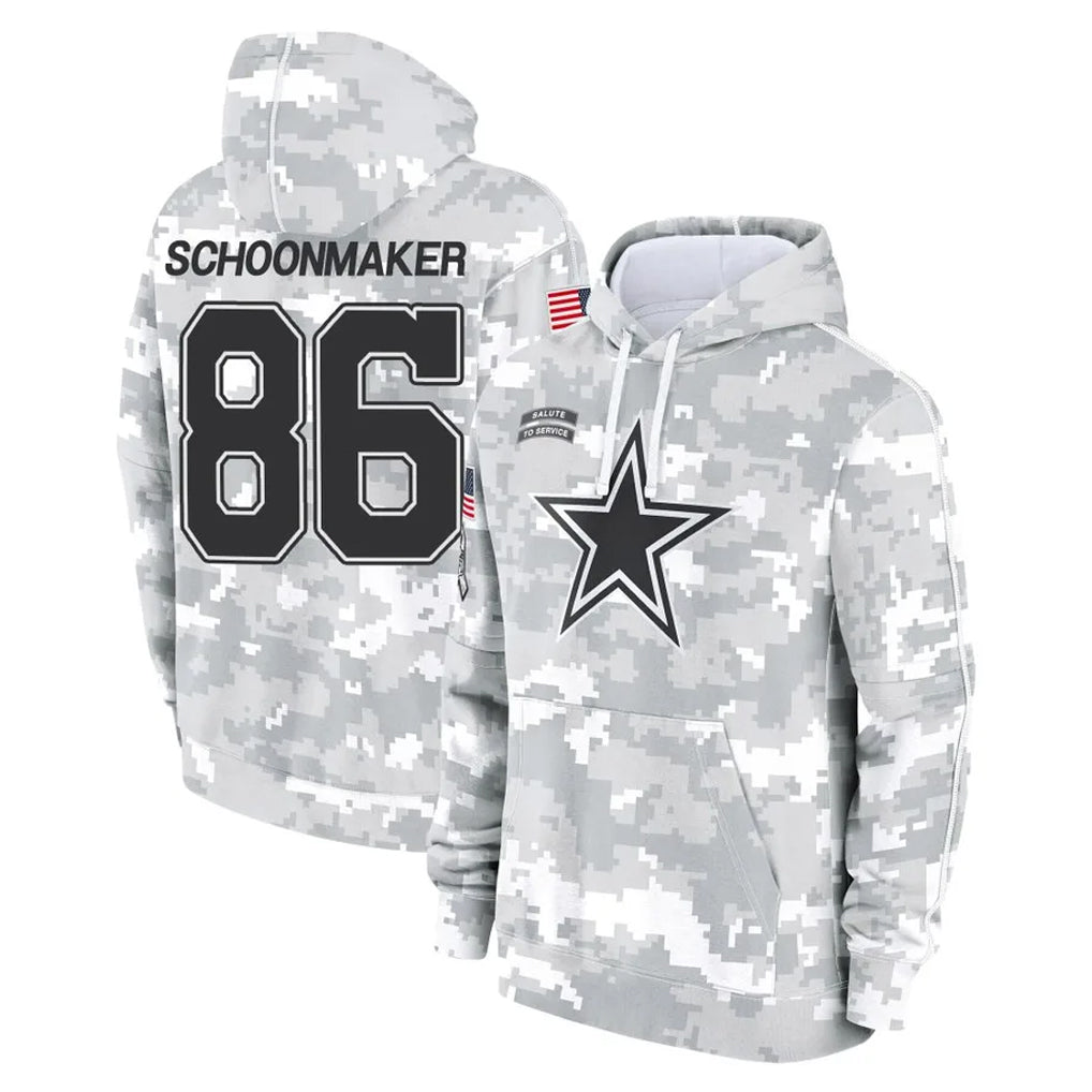 D.Cowboys #86 Luke Schoonmaker Player Arctic Camo Salute to Service Hoodies Limited Game STECN Stitched Jerseys